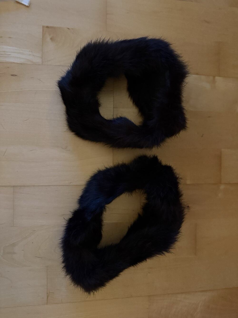 VTG Genuine Mink Brown Cuffs Ribbon Backing